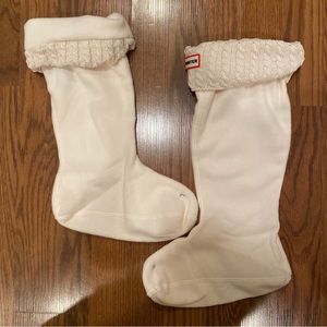 Hunter Unisex Socks Recycled Mini Cable Sock Tall Slip-On Synthetic Textile